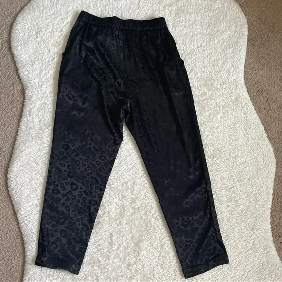 Mi Ami Andey Animal Print Black Silk Joggers STYLE#WS30234 Small - Picture 8 of 16